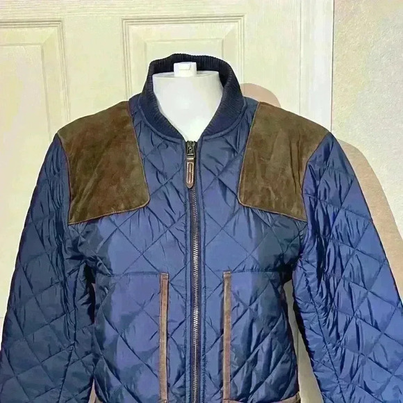 Ralph Lauren Sport Navy Equestrian Quilted Puffer Jacket Womens Size Large - Picture 9 of 14